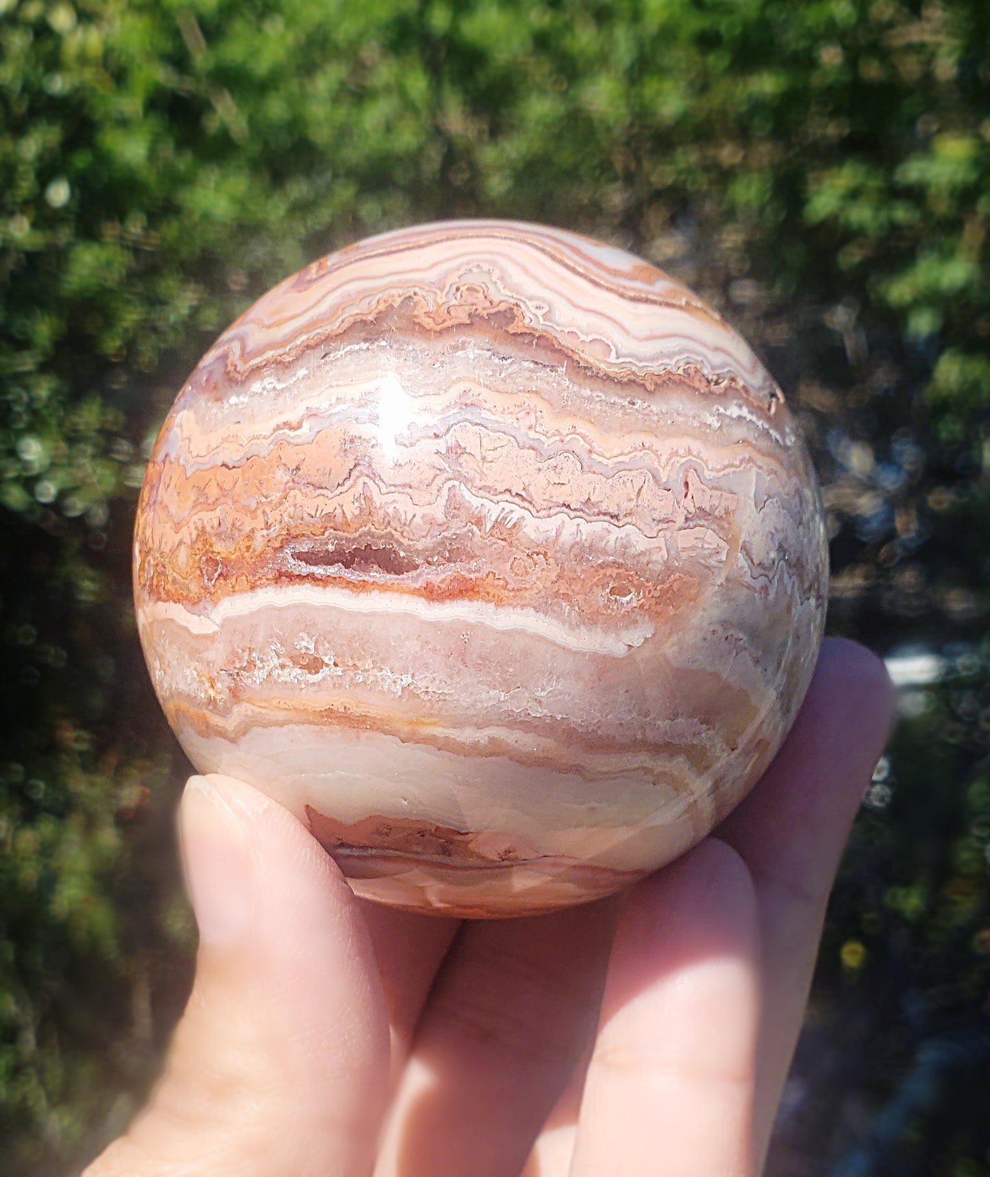 Pink Lace Agate Sphere - Christelle