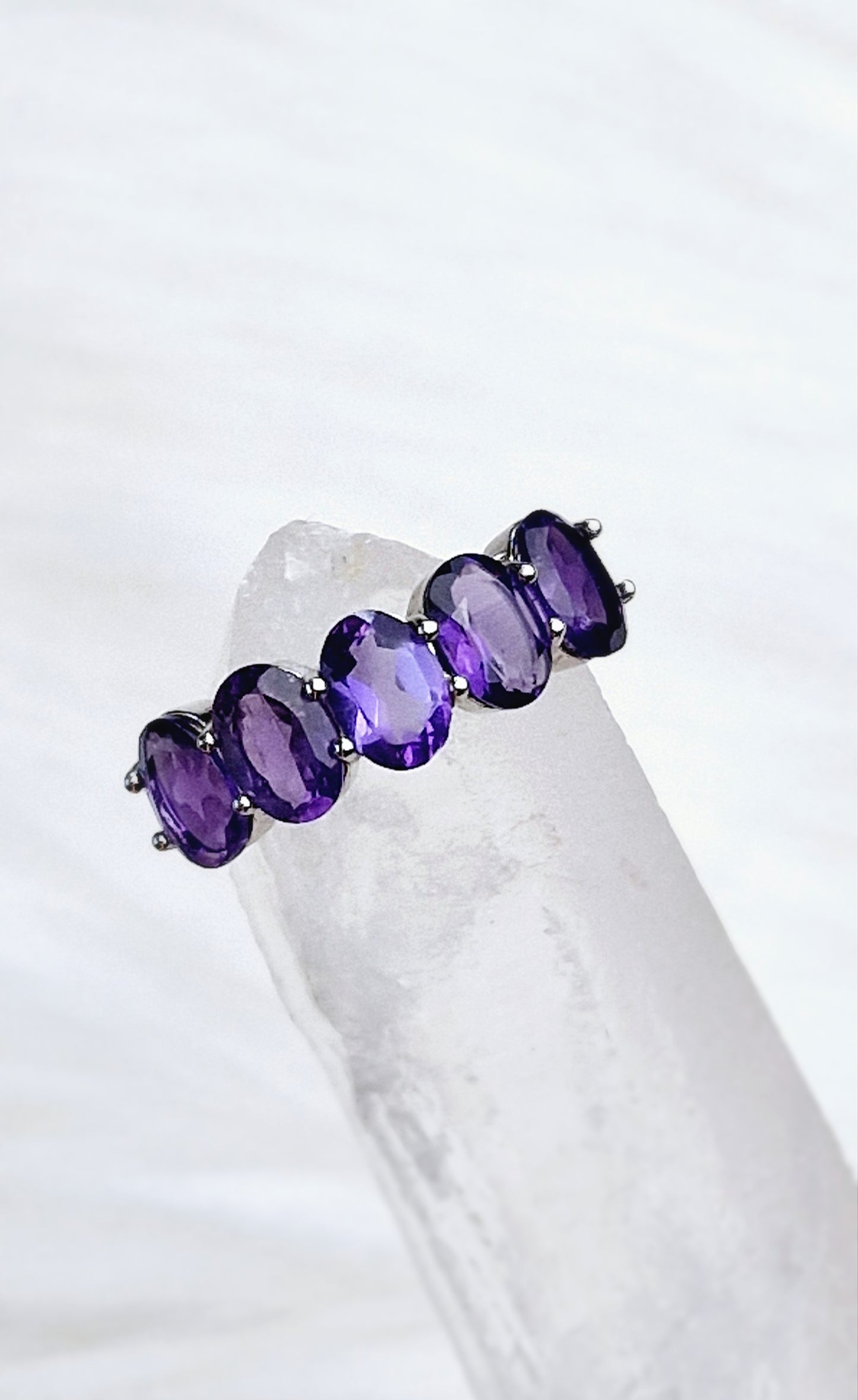 Natural Earth Mined African Amethyst ring - Sterling Silver