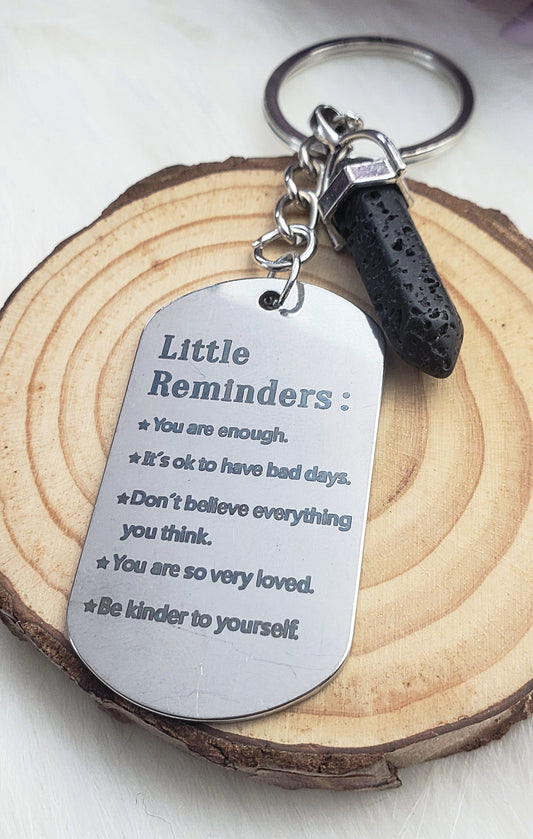 Little Reminders Keychain with Lava Stone Point/Diffuser