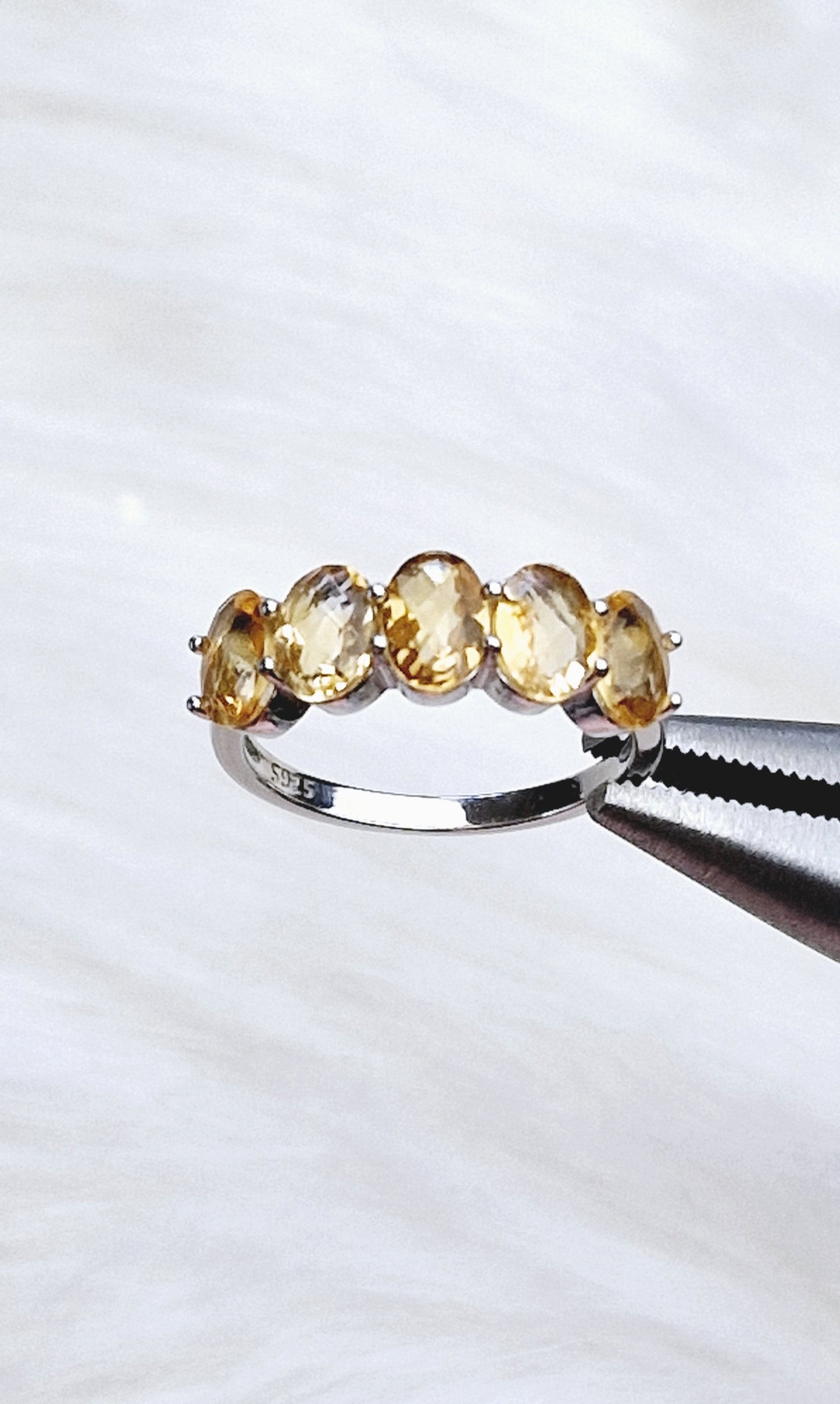 Natural Earth Mined Brazillian Citrine ring - Sterling Silver