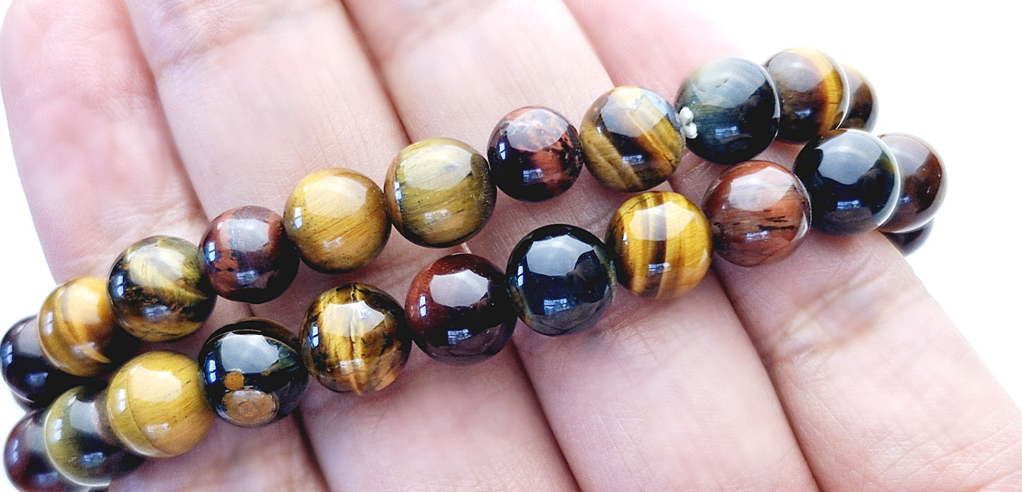 Golden, Red & Blue Tigers Eye Bracelets