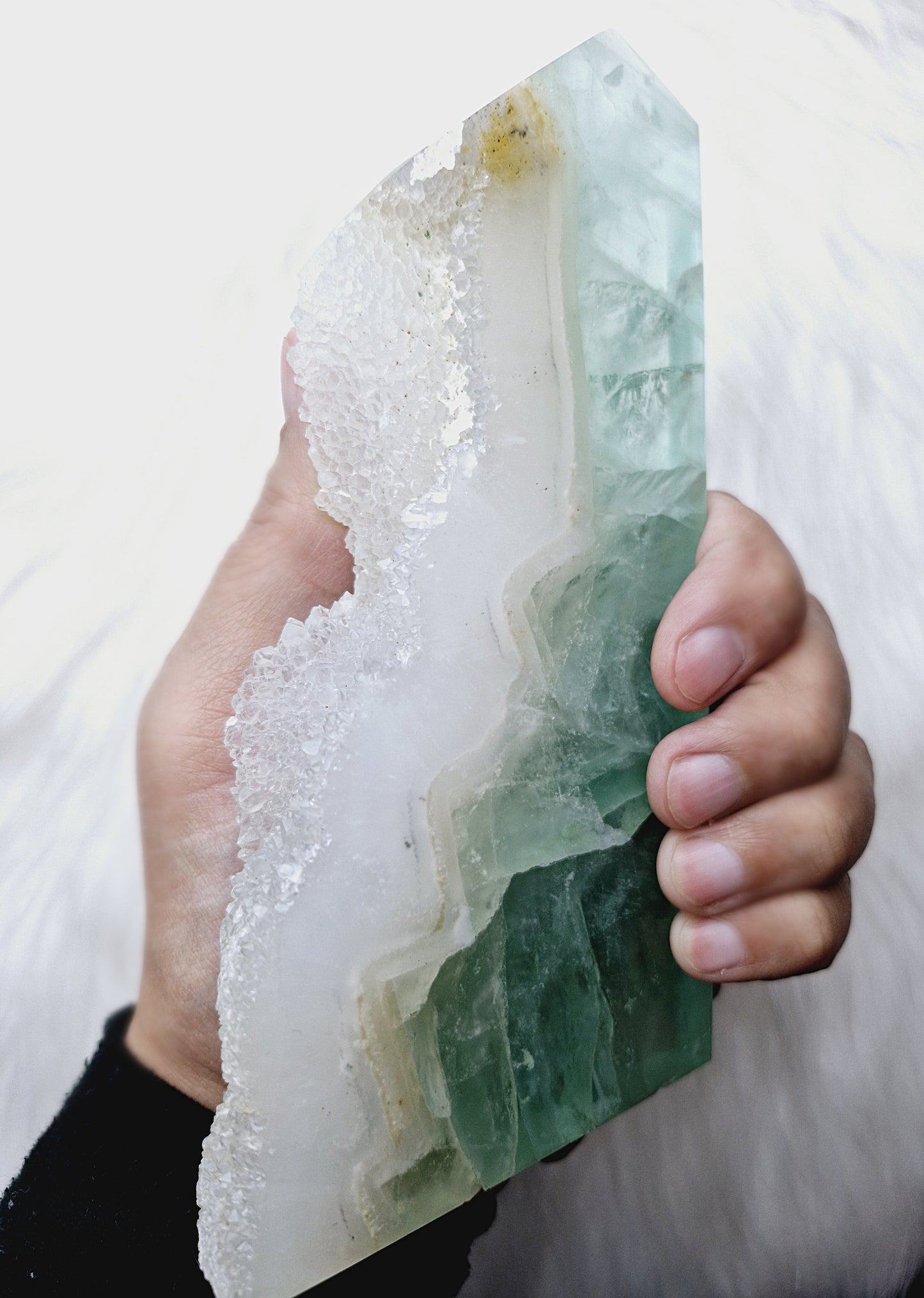 Raw Polished Minty Green Fluorite