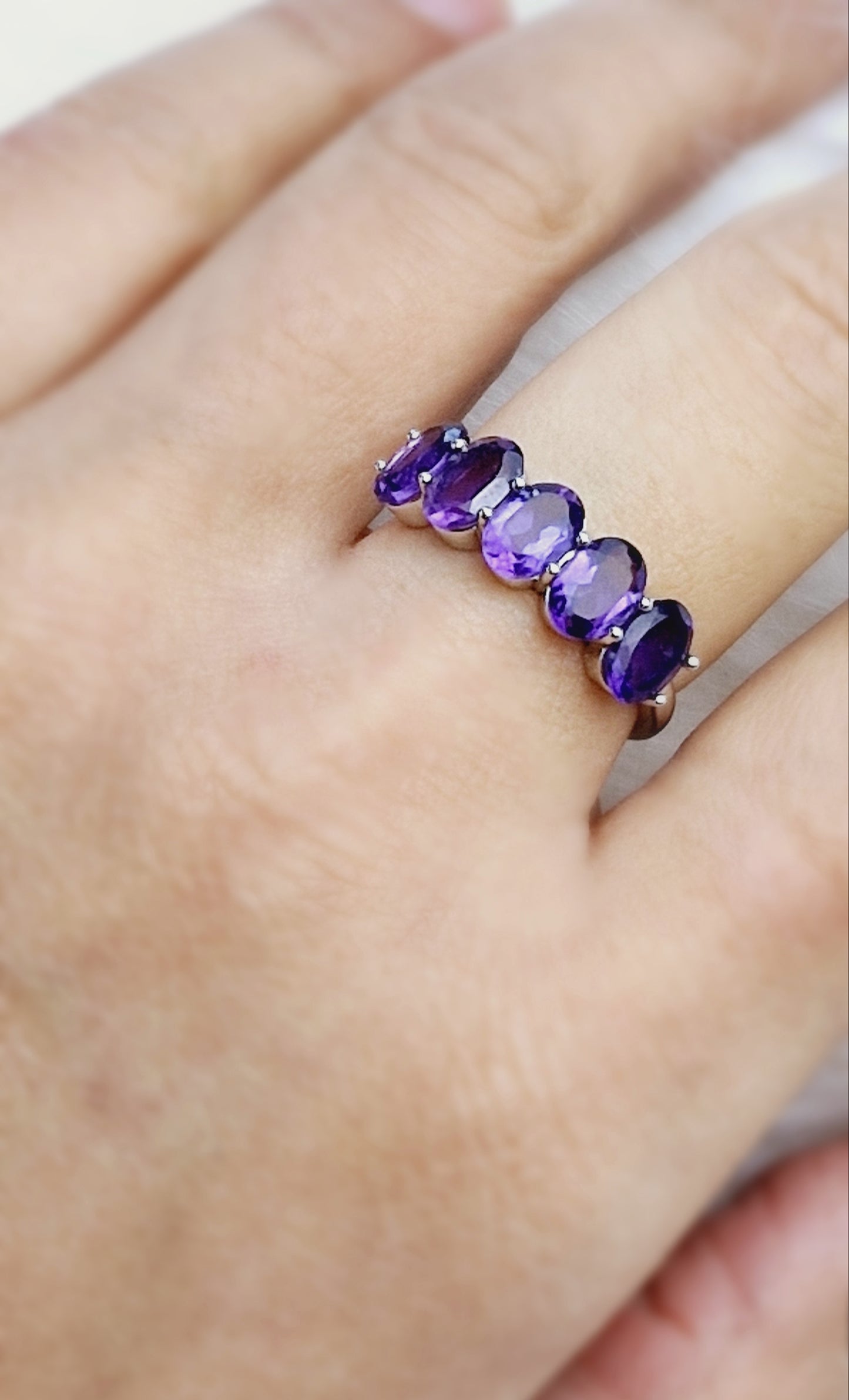 Natural Earth Mined African Amethyst ring - Sterling Silver