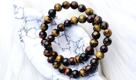 Golden, Red & Blue Tigers Eye Bracelets