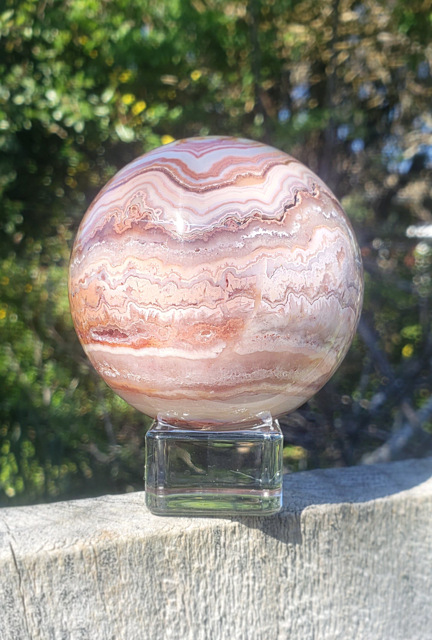 Pink Lace Agate Sphere - Christelle