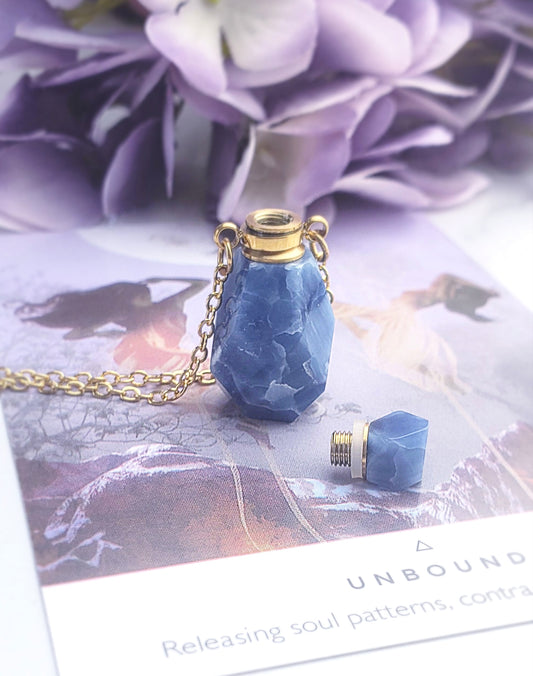 Blue Kyanite Potion Bottle Necklace - Unbound