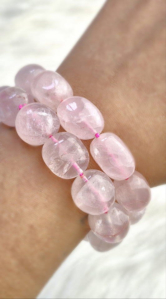 Chunky Rose Quartz Bracelets