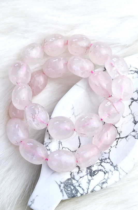 Chunky Rose Quartz Bracelets