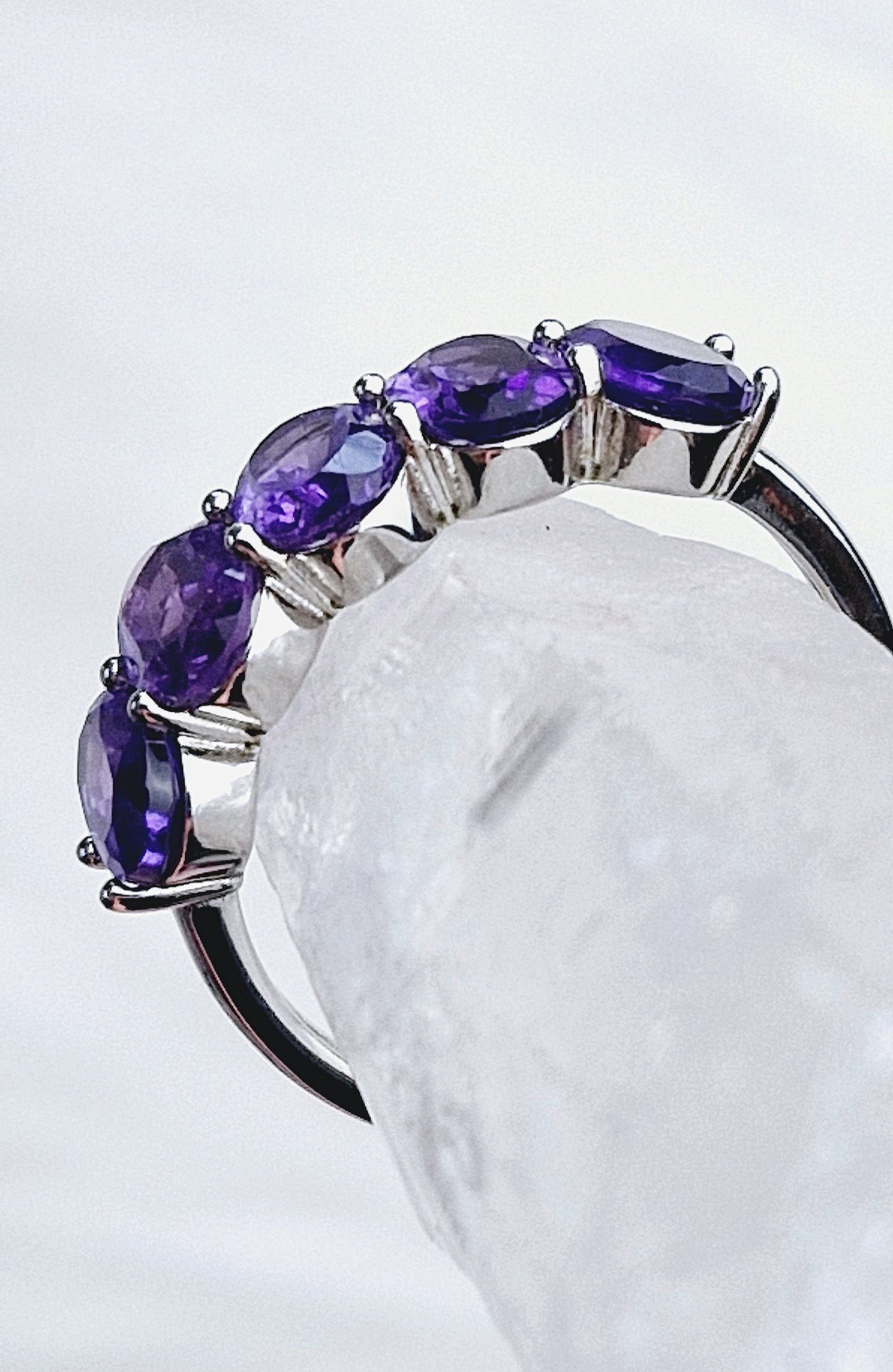 Natural Earth Mined African Amethyst ring - Sterling Silver