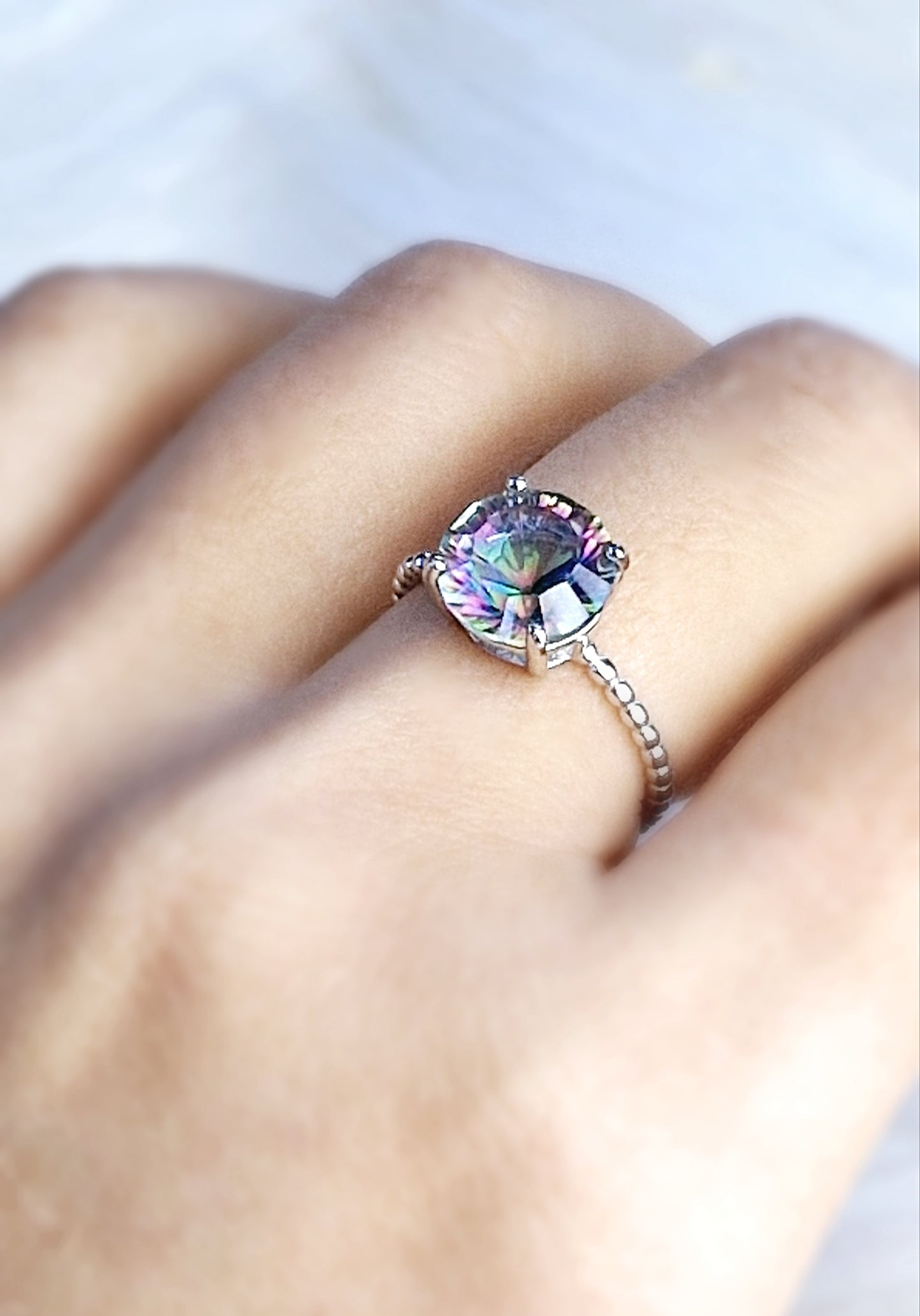 Natural Topaz/Mystic Topaz Ring - Sterling Silver