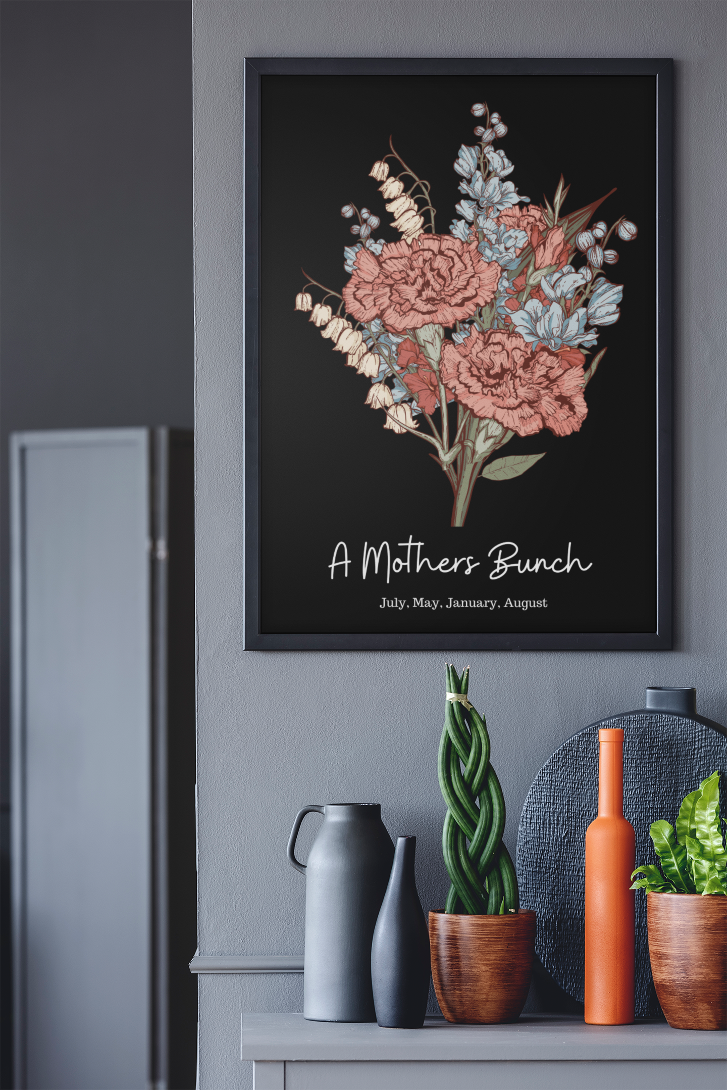 Family Wildflower Bouquet - Birth Month Flower Art