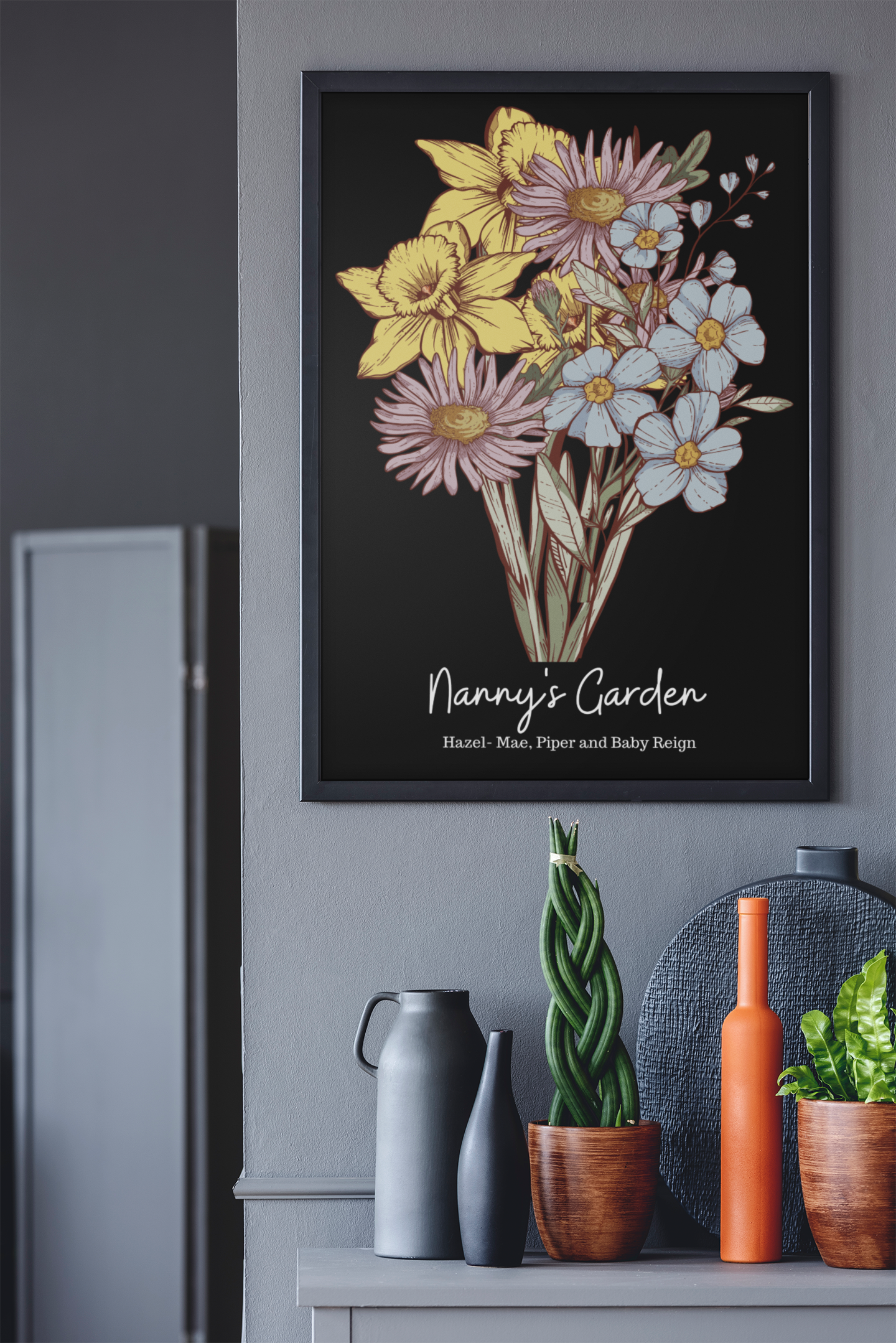 Family Wildflower Bouquet - Birth Month Flower Art