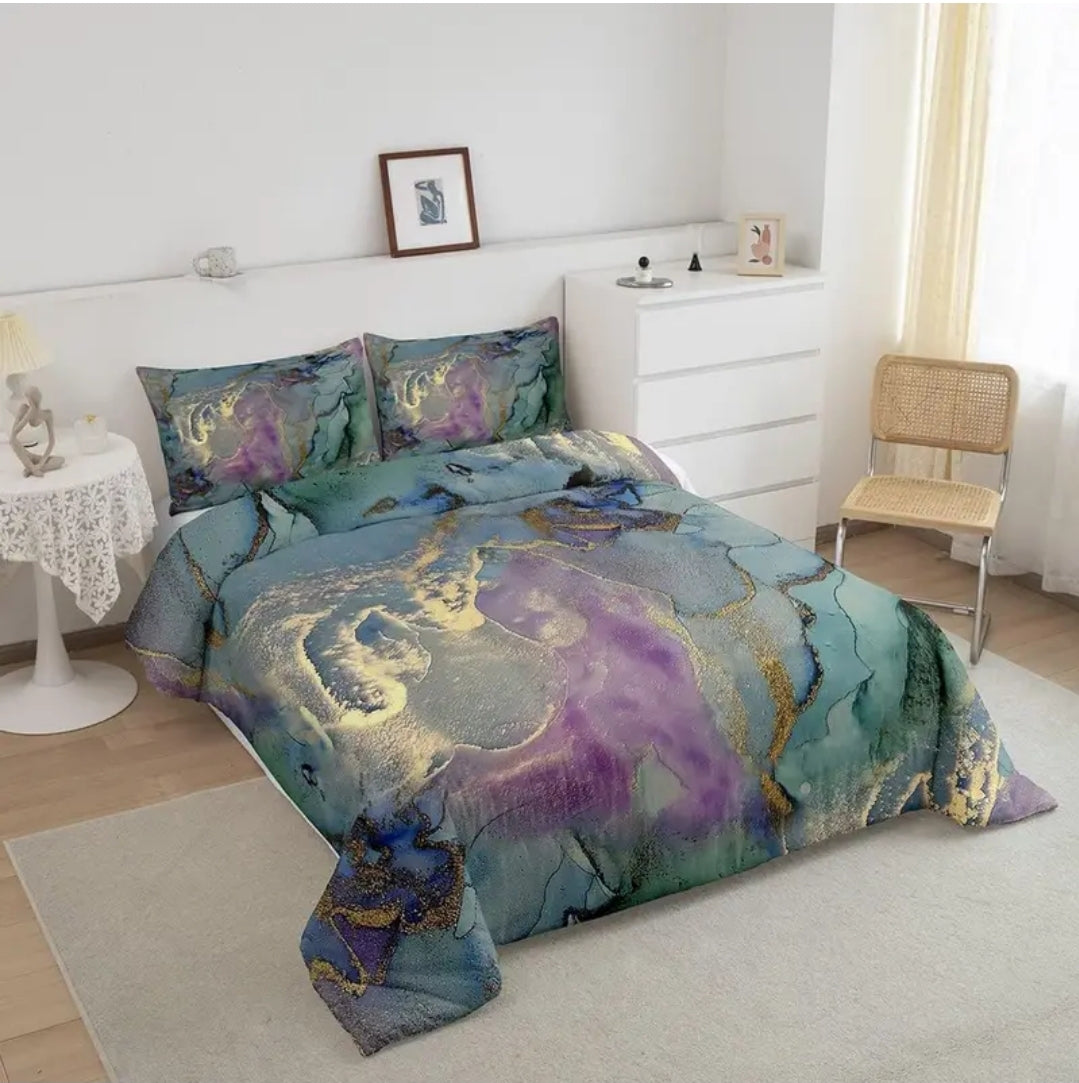 Agate Printed Duvet Set - 3 Piece