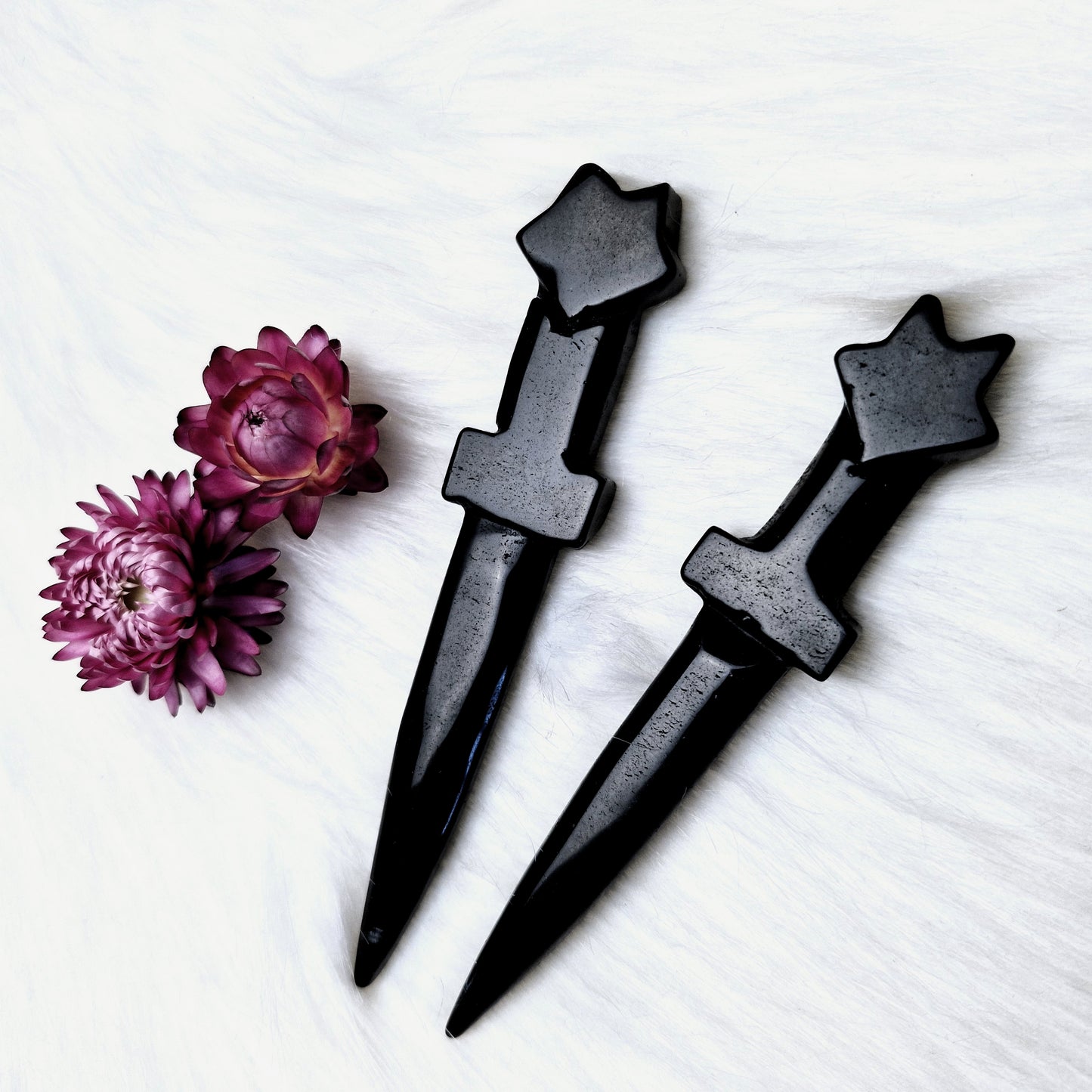 Cord Cutting Crystal Dagger - Black Obsidian