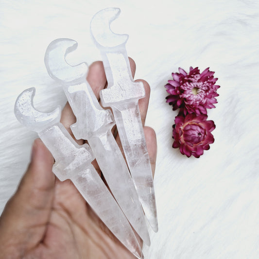 Cord Cutting Crystal Dagger - Clear Quartz