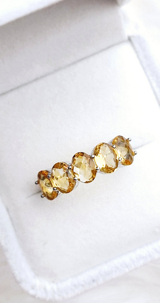 Natural Earth Mined Brazillian Citrine ring - Sterling Silver