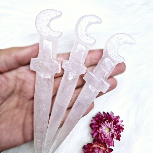 Cord Cutting Crystal Dagger - Rose Quartz