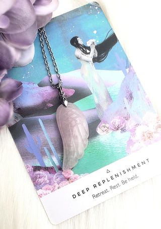 Rose Quartz Angel Wing Necklace