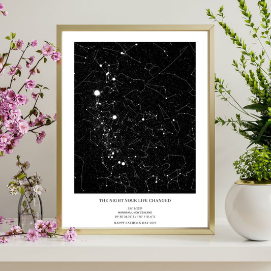 Custom Constellation Map - Starry Night