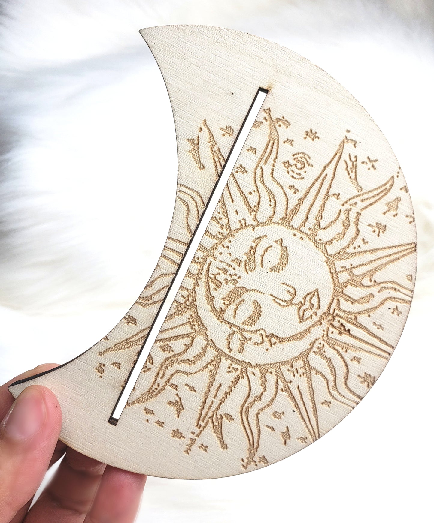 Crescent Shape Card Holder - Moon & Sun