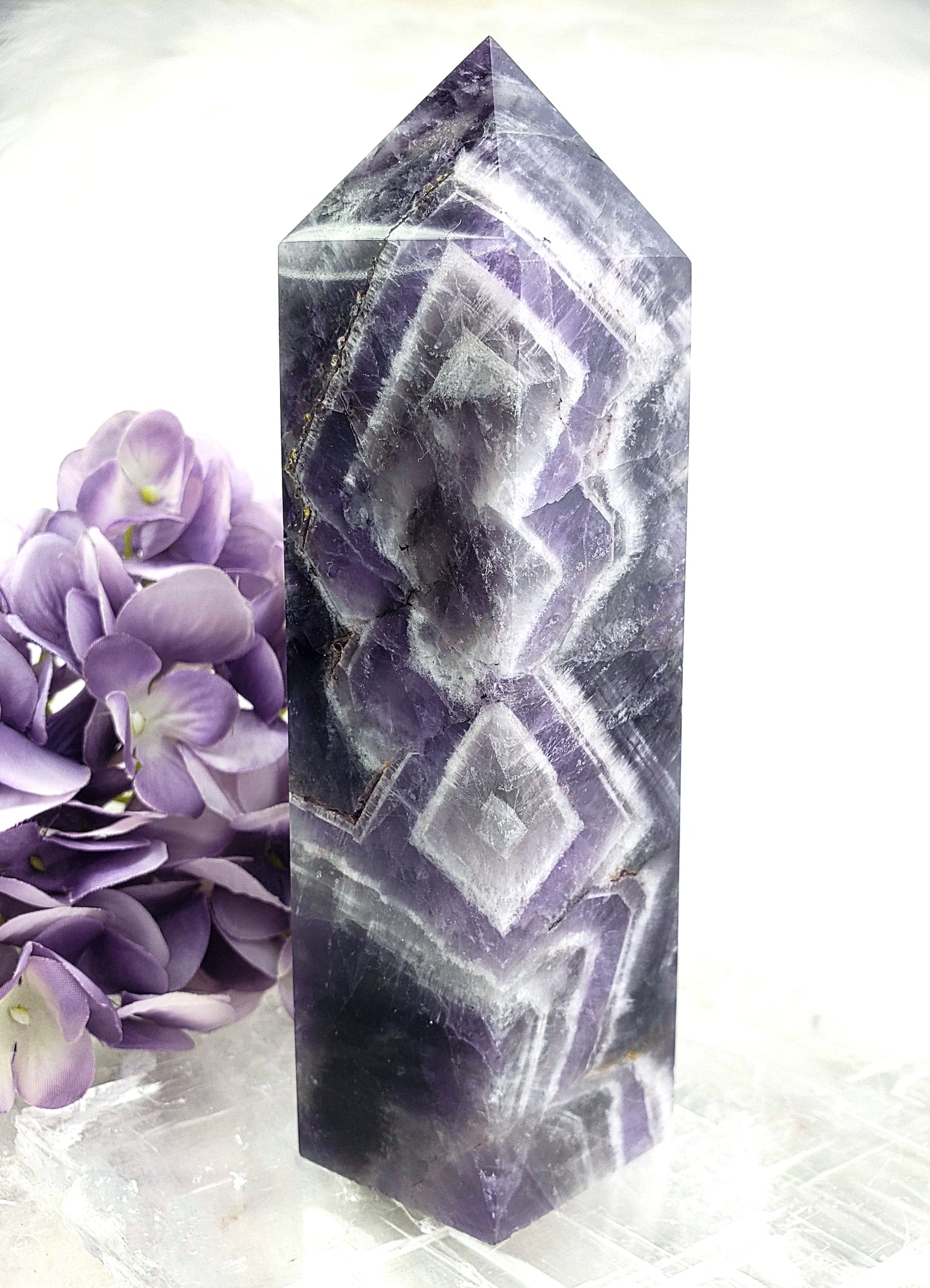 Exceptional Chevron Amethyst Tower