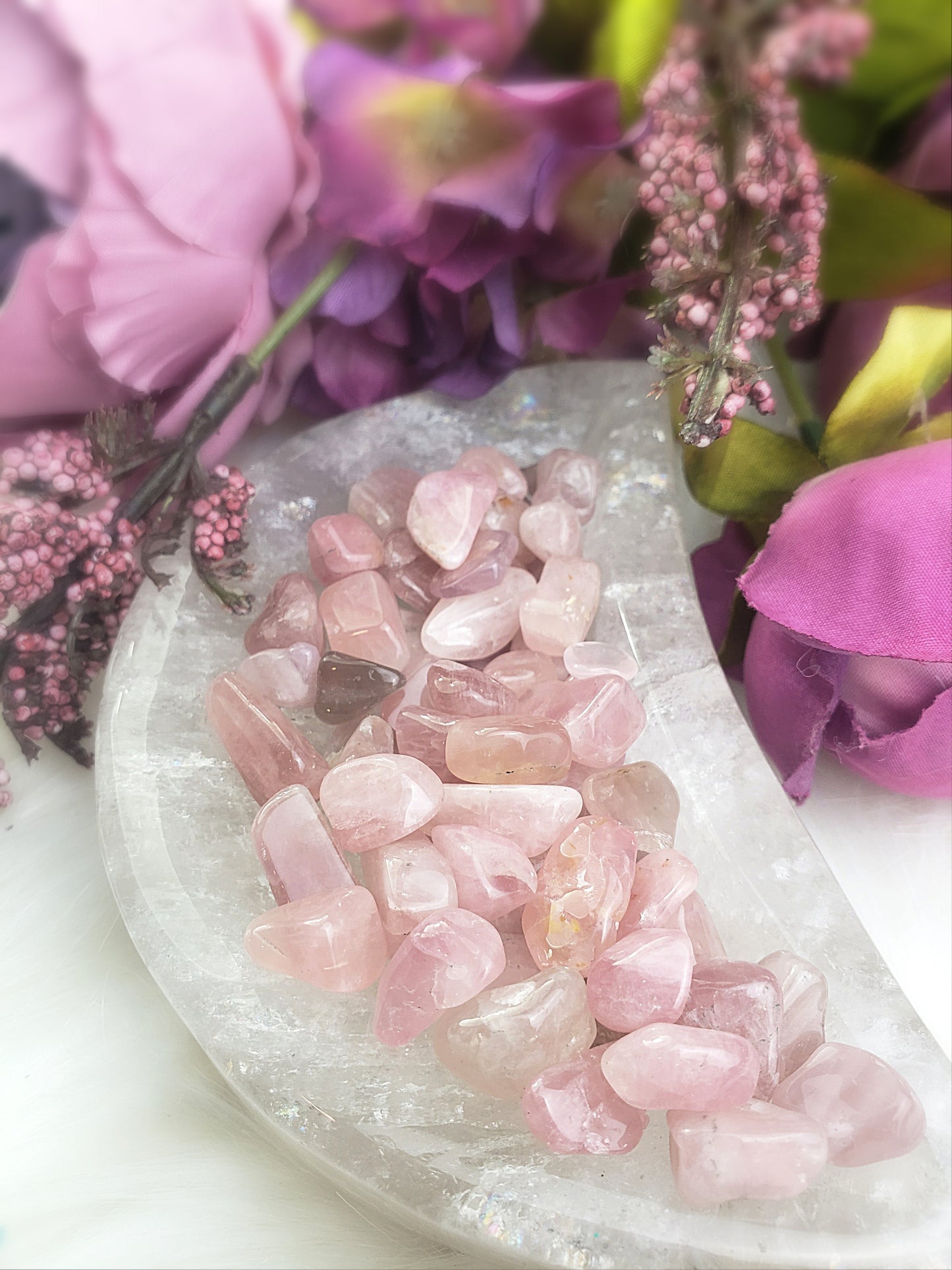 Deep Pink Rose Quartz Chips