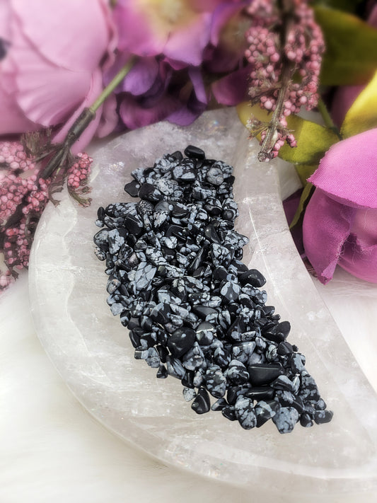 Snowflake Obsidian Chips - Extra Small