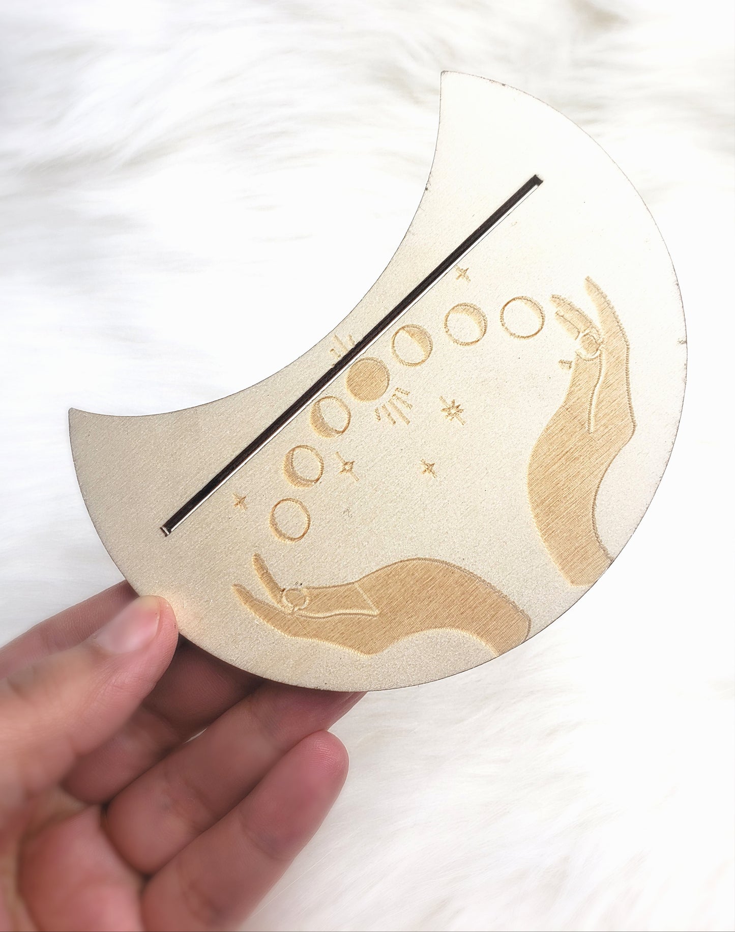 Crescent Shape Card Holder - Moon Phase Symphony