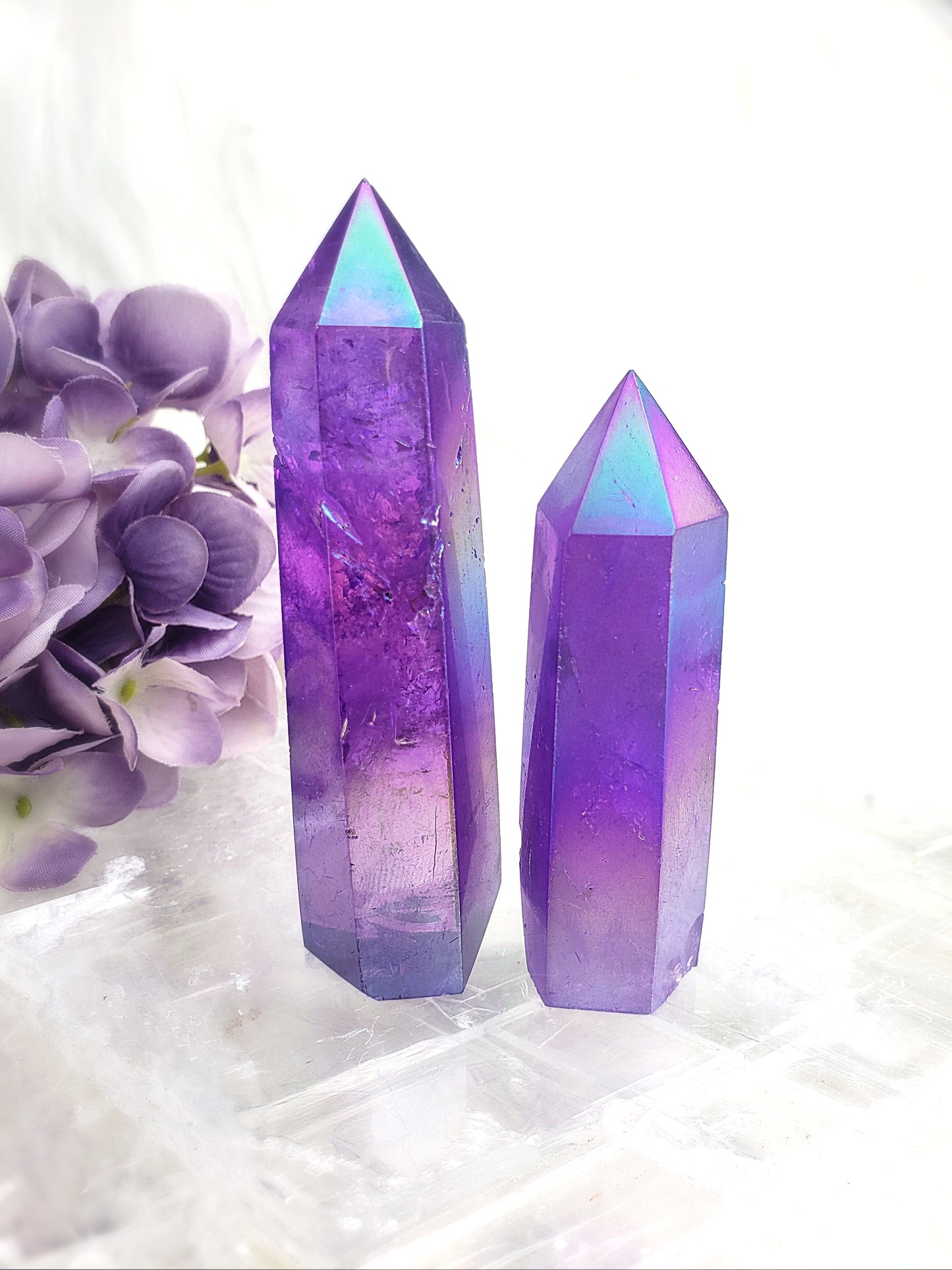 Purple Aura Quartz Points