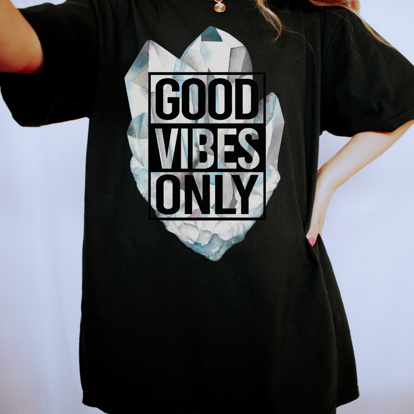 Classic Fit Cotton T-Shirt - Good Vibes Only - AURA