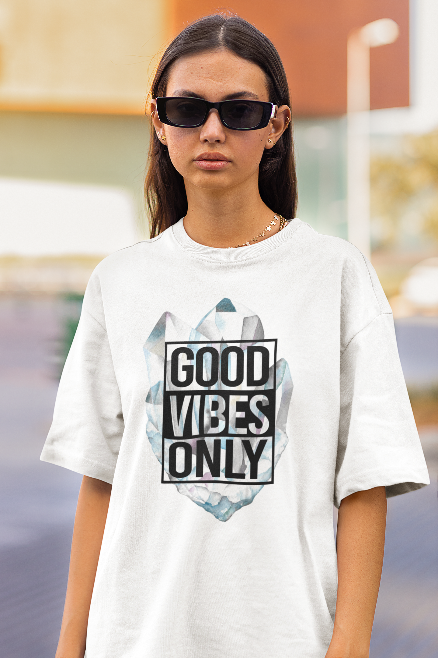 Classic Fit Cotton T-Shirt - Good Vibes Only - AURA